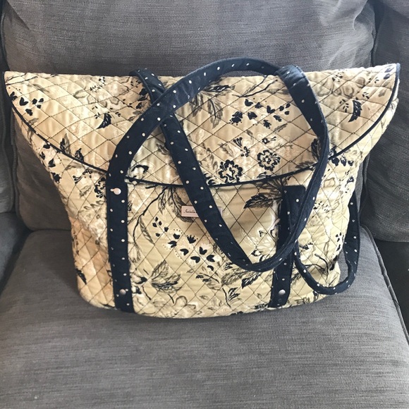 Black, & Khaki, & Creme Tote - Picture 1 of 2